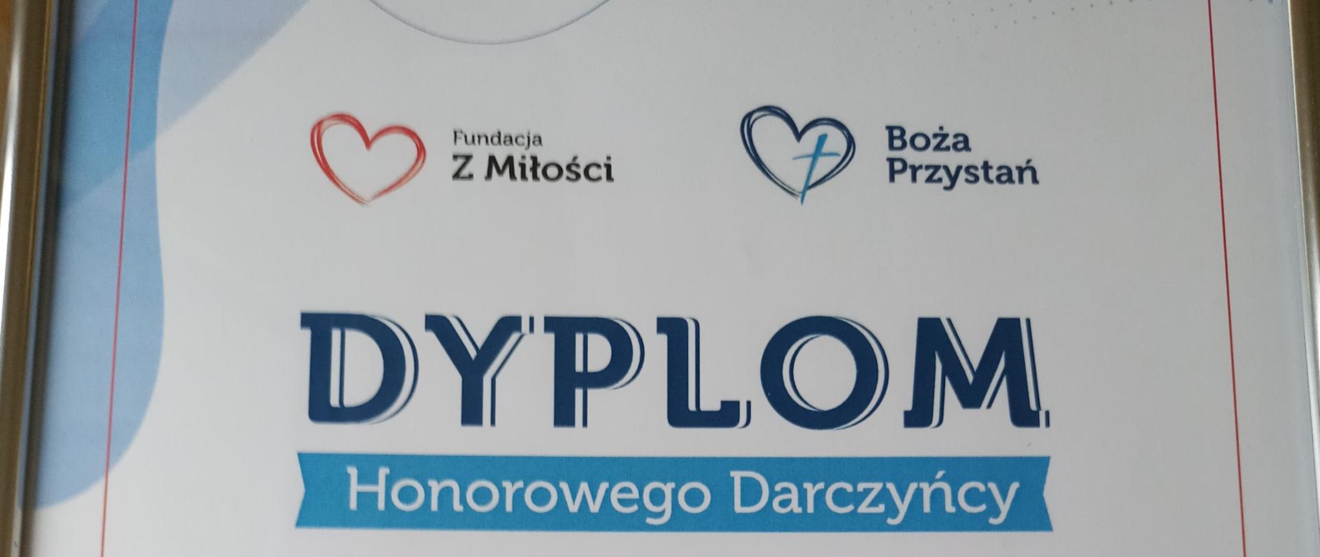 JESTEŚMY HONOROWYMI DARCZYŃCAMI