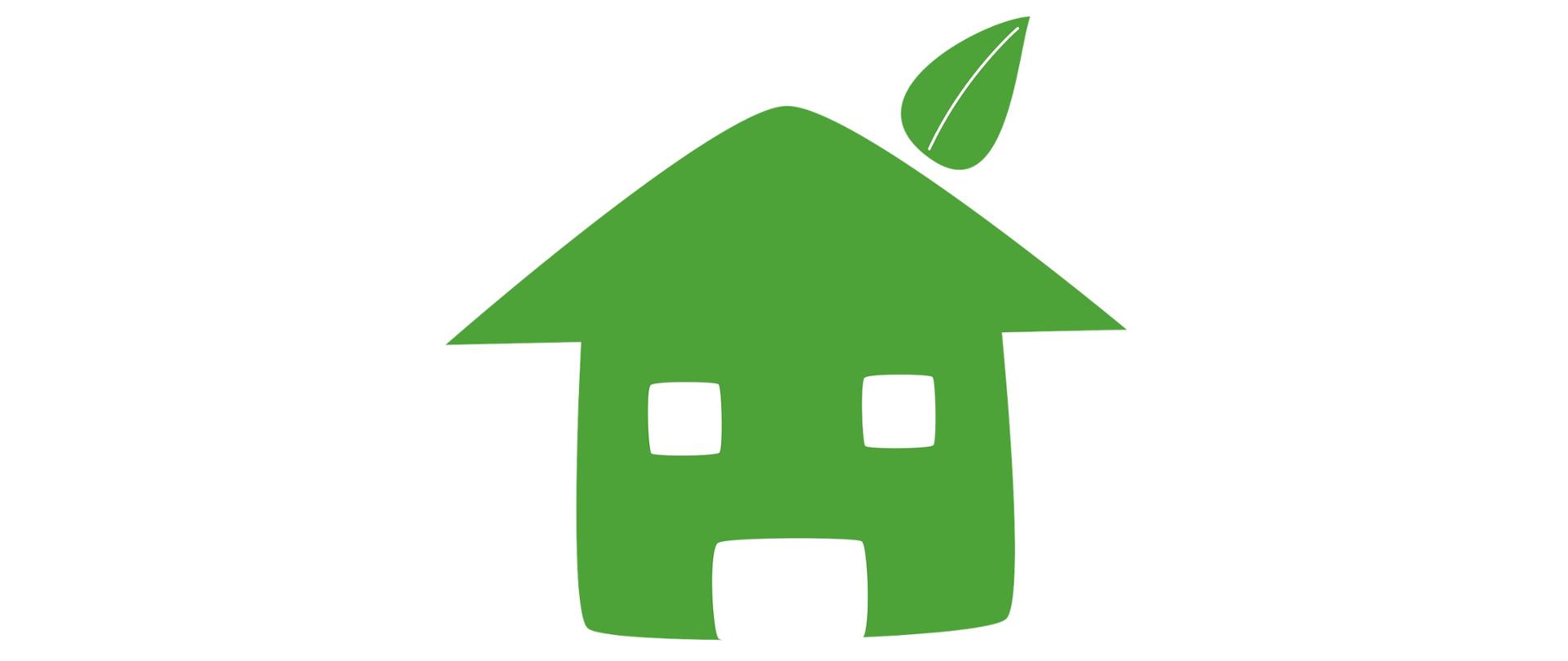 Eko-dom - zielony domek z liściem zamiast kominu
