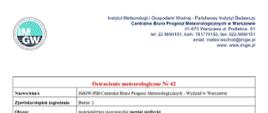 Ostrzeżenie meteorologiczne na dzień 22.06.2026 r.
