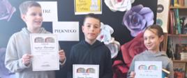 Wicemistrz Pięknego Czytania oraz wyróżnieni w konkursie uczniowie klas starszych