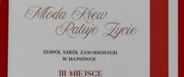 Dyplom przyznany szkole