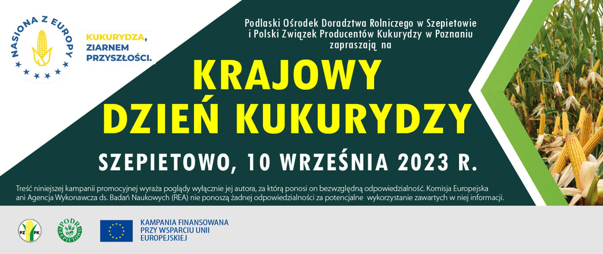 Informacja dot. Krajowego dnia kukurydzy w Szepietowie 