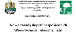 Komunikat dotyczący nowych zasad dopłat bezpośrednich Warunkowości i ekoschematy 