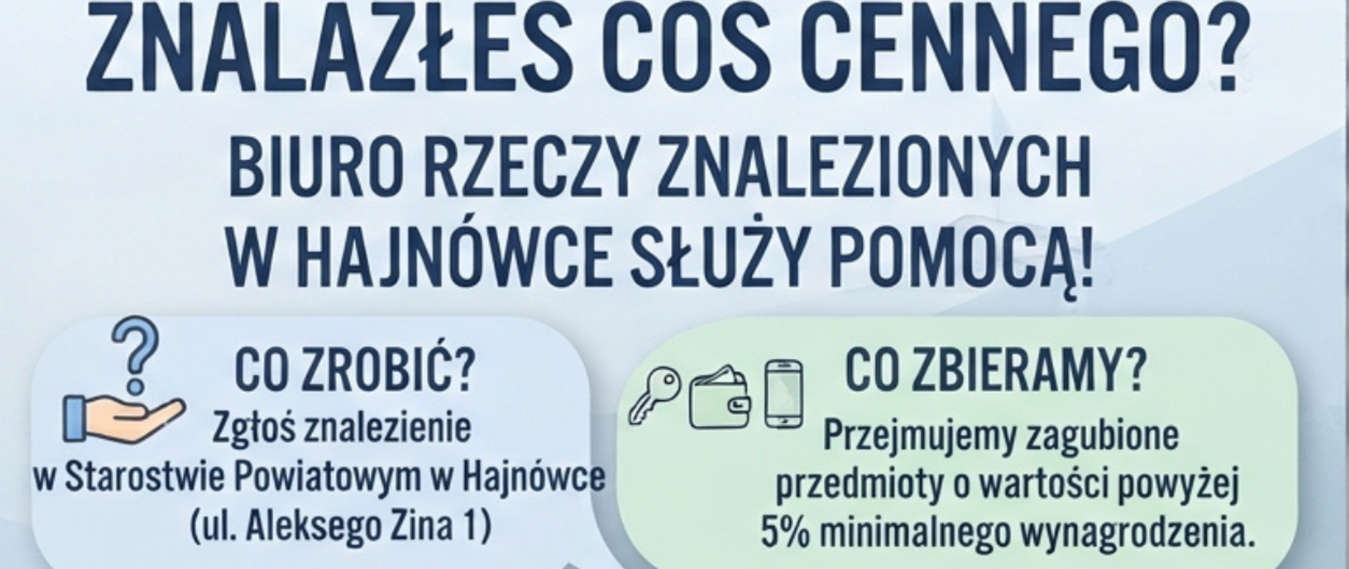 Grafika prezentująca najważniejsze informacje nt. działania Biura Rzeczy Znalezionych - informacje zawarte w artykule.