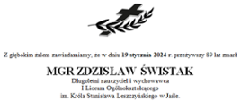 Klepsydra śp. Zdzisława Świstaka