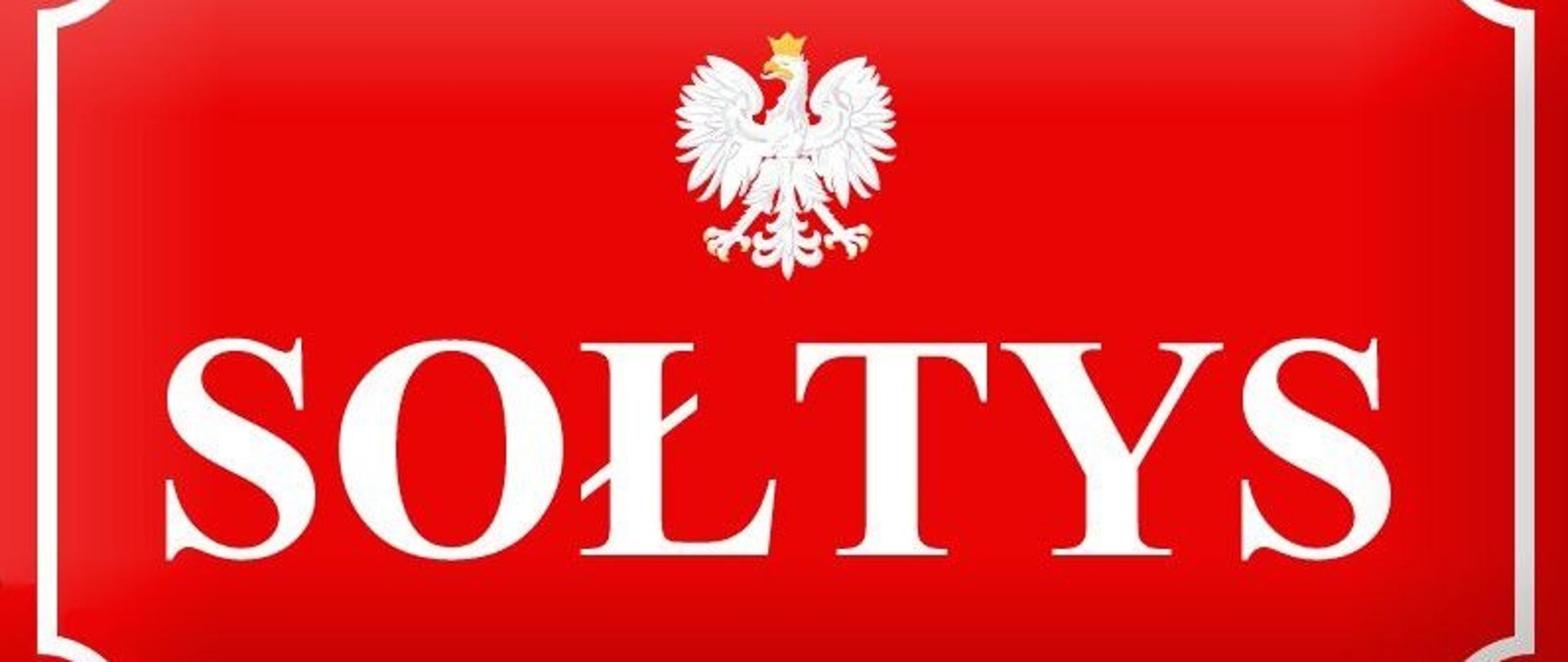 Tabliczka z napisem sołtys