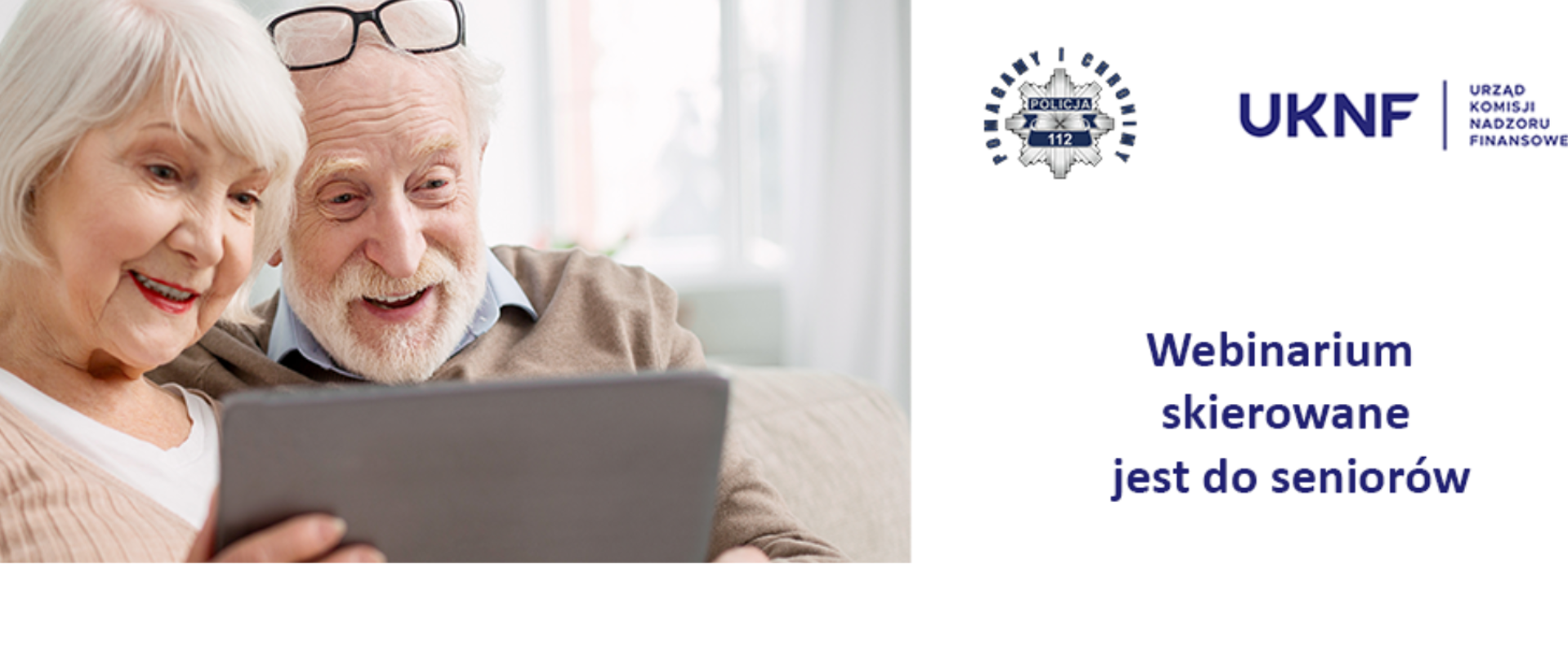 Para seniorów kobieta i mężczyzna patrzą na tablet