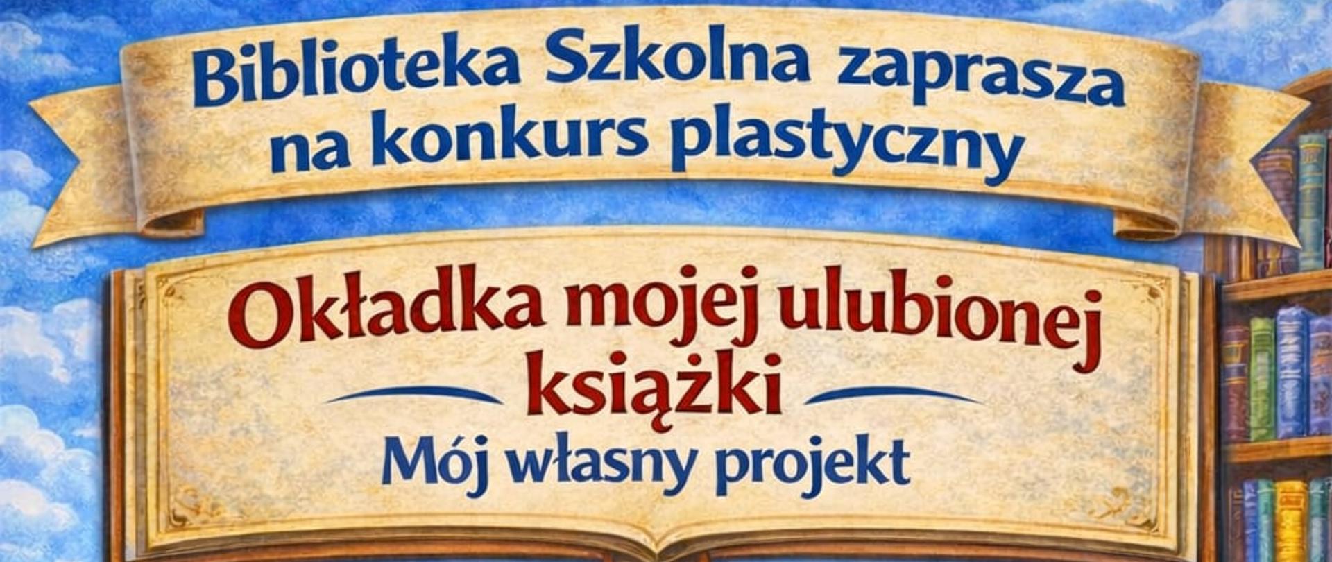 Biblioteka szkolna zaprasza na konkurs plastyczny Okładka mojej ulubionej książki Mój władny projekt.