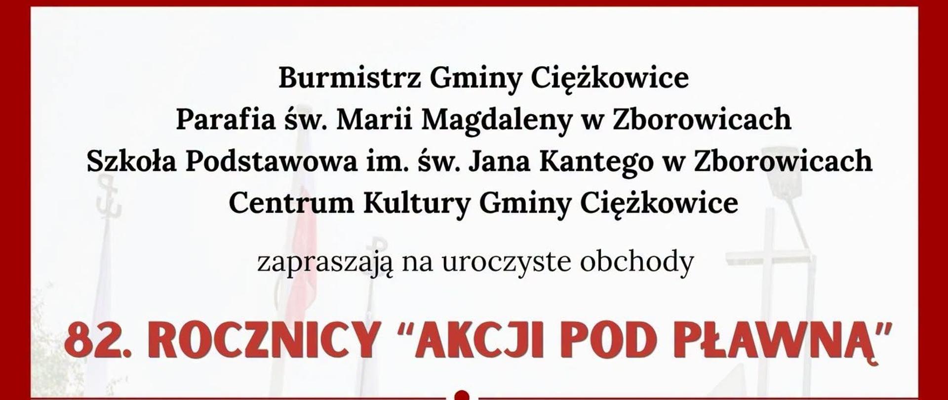 Plakat informacyjny o obchodach 82. rocznicy Akcji pod Pławną