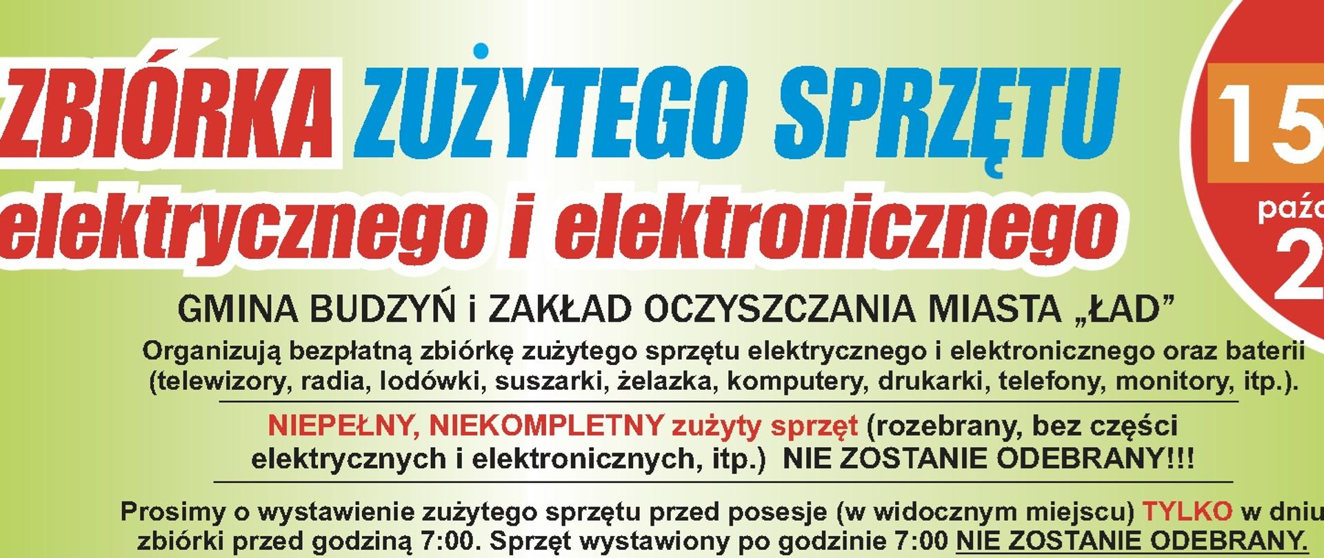 Zbiórka zużytego sprzętu elektrycznego i elektronicznego