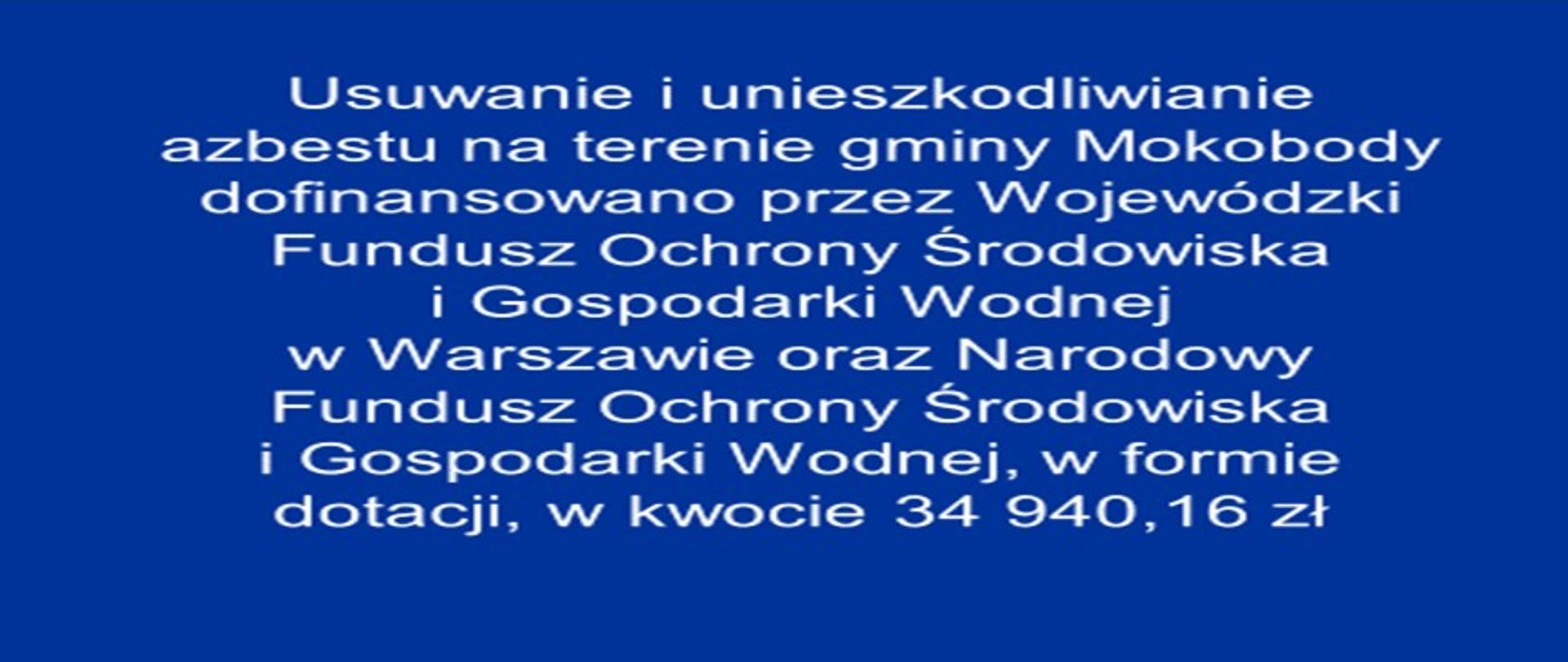 Wymiana pokryć dachowych zawierających azbest z terenu gminy