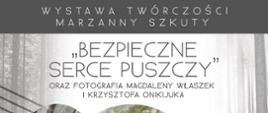 Plakat promujący wystawę - na szarym tle w centrum plakatu trzy zdjęcia prezentujące osobę Marzanny Szkuty, duet Adam Romanoff Romanowicz i Grzegorz Kowalewski a także biżuterię. U dołu loga patronatów. Na plakacie znajdują się informacje dot. miejsca i terminu wystawy