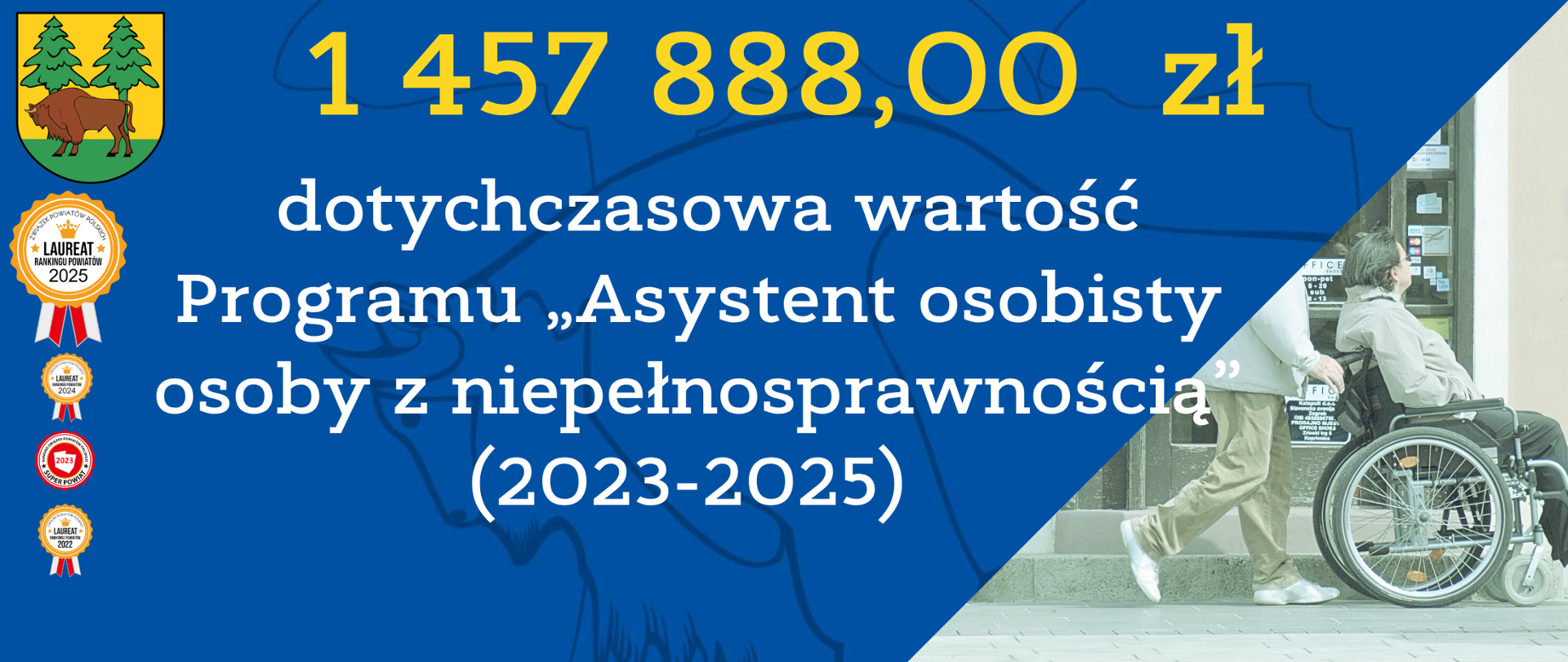 1 457 888 zł dotychczasowa wartość Programu "Asystent osobisty osoby z niepełnosprawnością" (2023-2025)