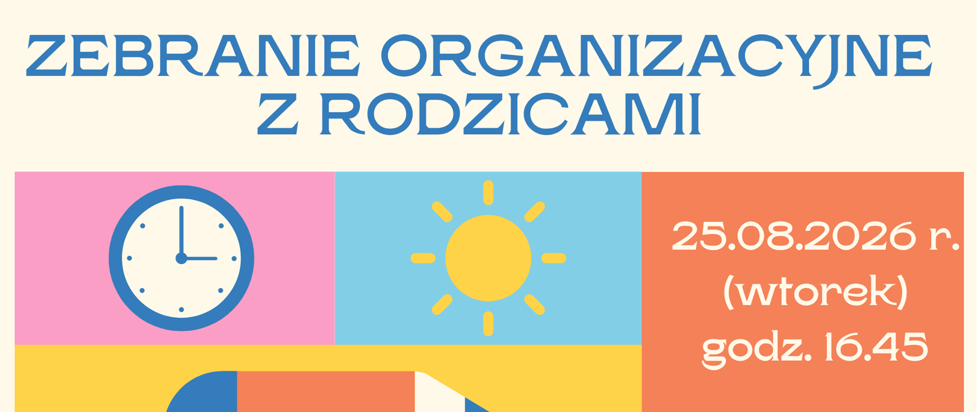 Zebranie organizacyjne z rodzicami