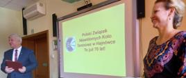Prezes Koła i Burmistrz Miasta Hajnówka przy prezentacji
