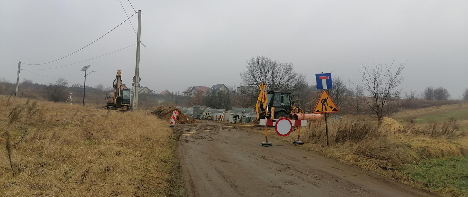 Budowa tranzytu kanalizacji - postępy prac w drugiej połowie stycznia 2022 r.