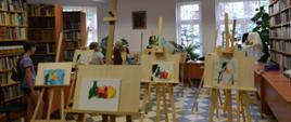 Widok prac malarskich w Bibliotece