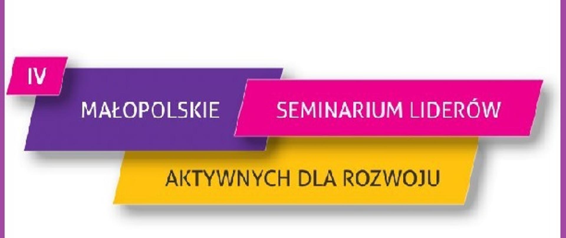 LOGO z napisem Małopolskie Seminarium Liderów Aktywnych dla rozwoju"