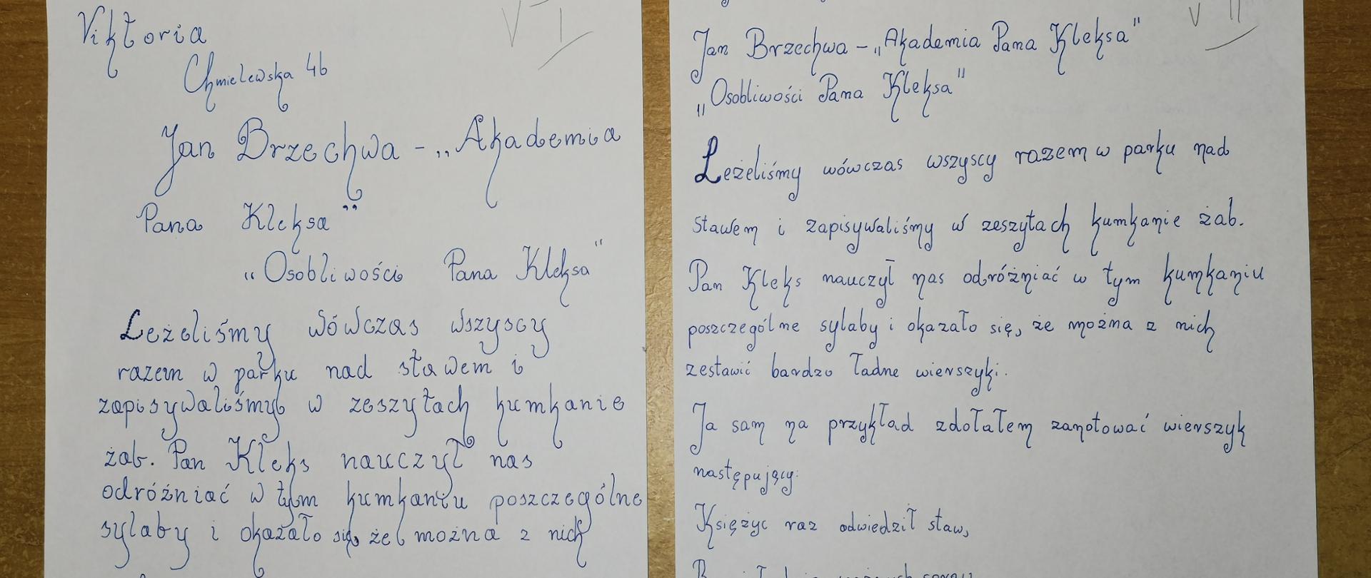 Białe kartki z zapisanym tekstem
