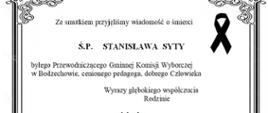 Kondolencje Stanislaw Syty