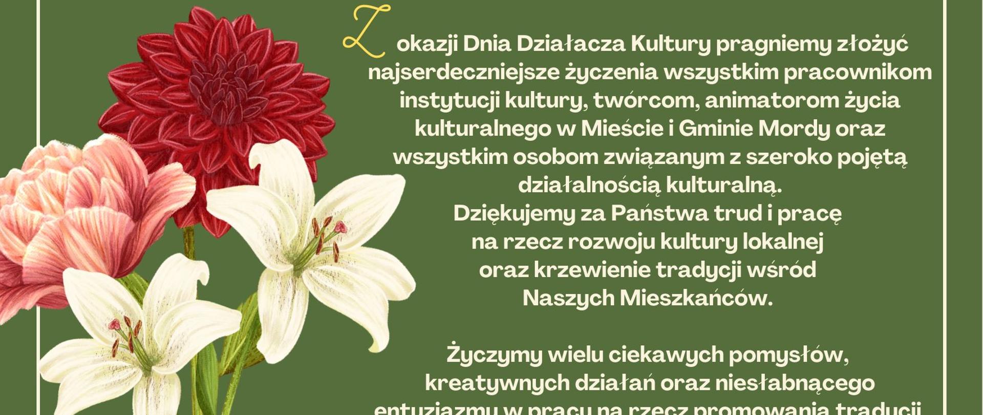 Życzenia z okazji Dnia Działacza Kultury