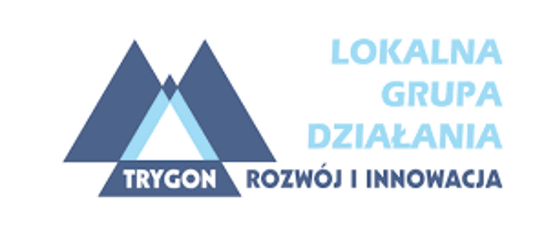 napis niebieski Lokalna grupa działania TRYGON białe tło