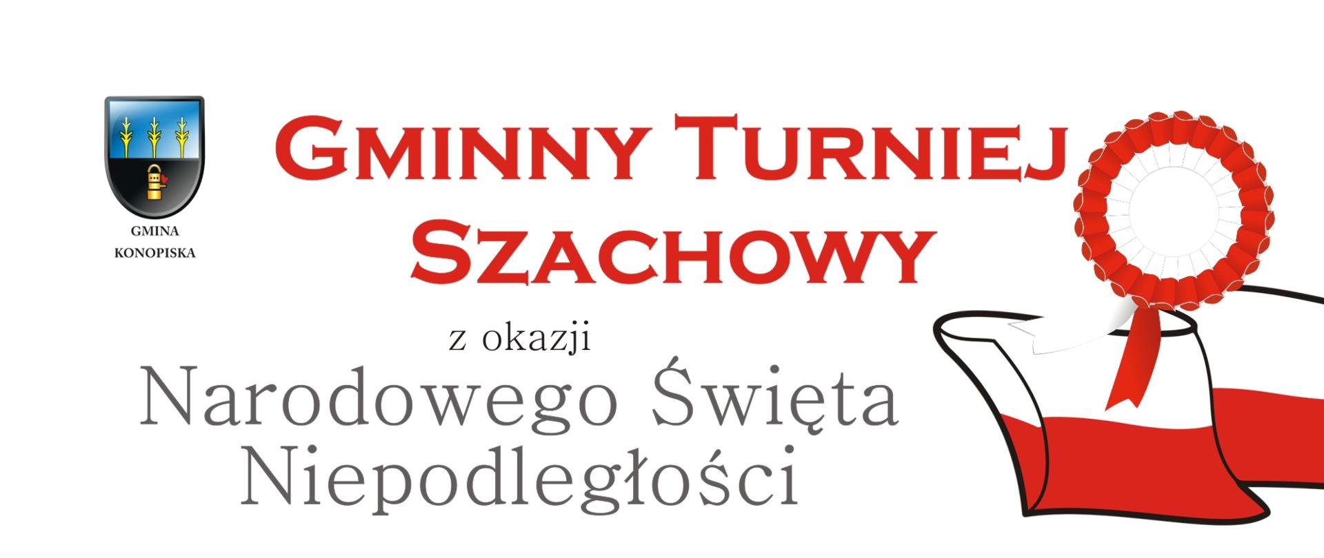 Plakat - Gminny turniej szachowy wraz z harmonogramem