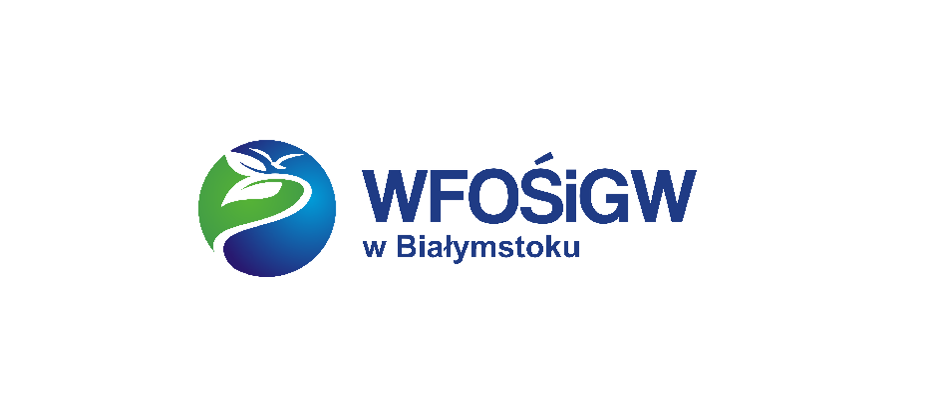 obrazek przedstawia logo WFOŚiGW w Białymstoku w dwóch kolorach zielonym i niebieskim z grafiką listka 