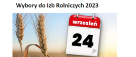 Plakat informujący o wyborach do Izb Rolniczych 2023 