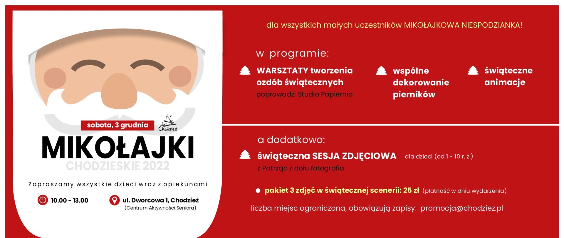 Plakat - zaproszeni ana Chodzieskiej Mikołajki 