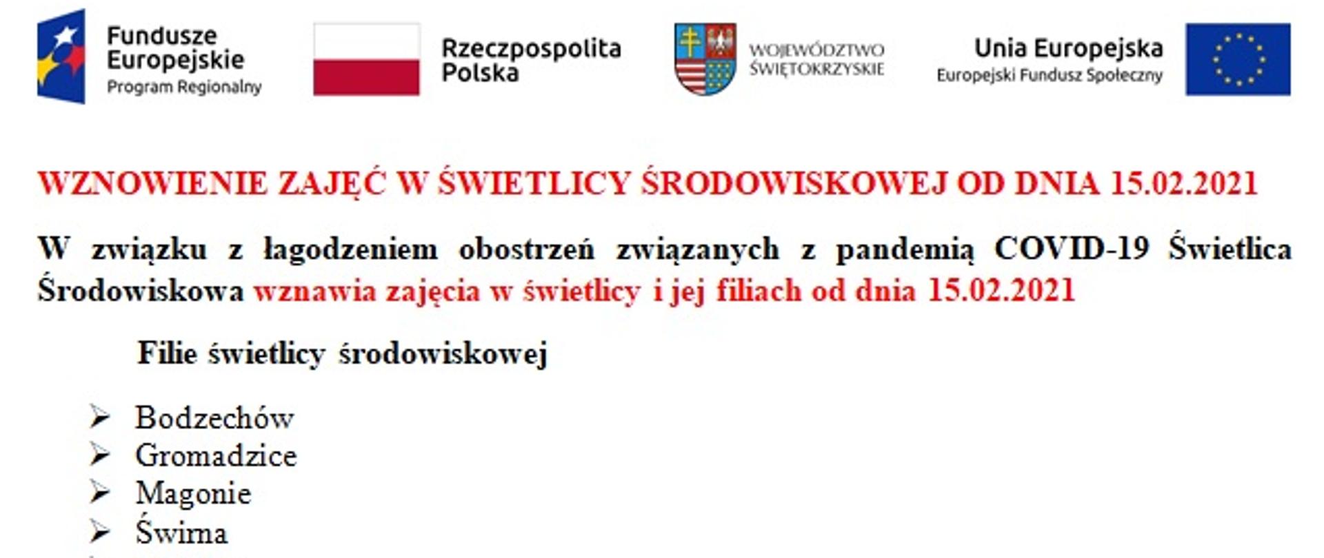 Wznowienie zajęć świetlic