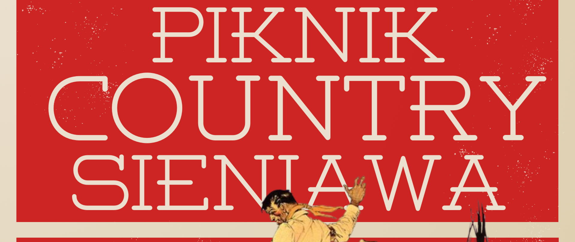 Plakat informacyjny o Piknik Country w miejscowości Sieniawa