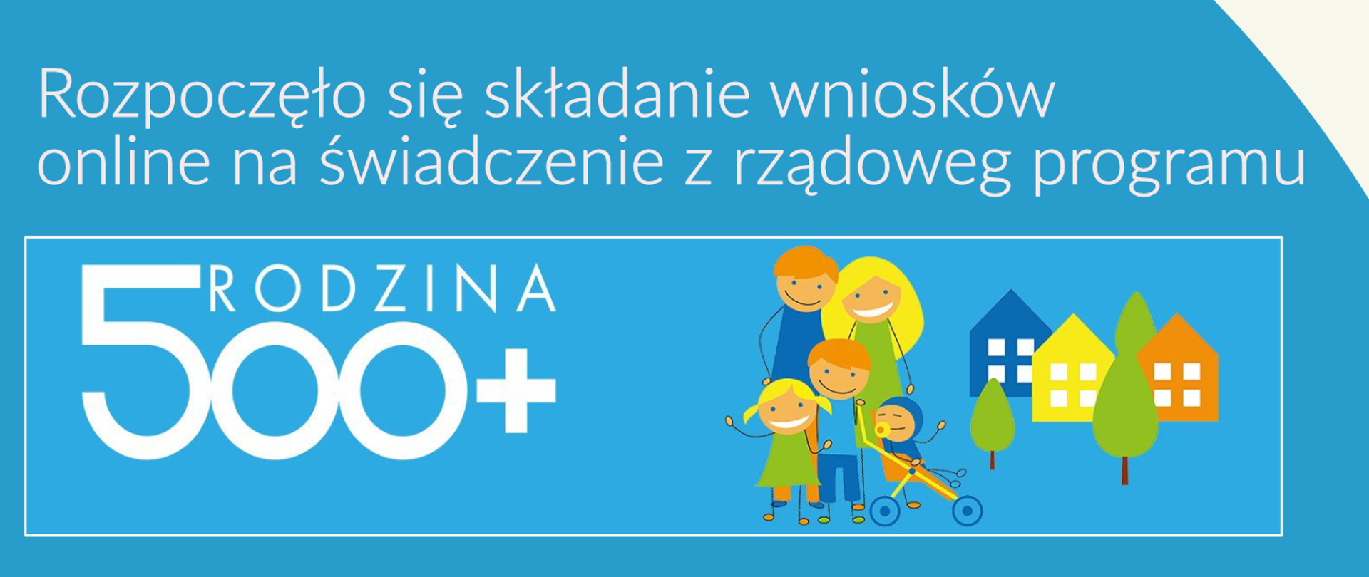 Ikonografia rodziny z informacją dotyczącą terminu składania wniosków o przyznanie świadczenia wychowawczego.