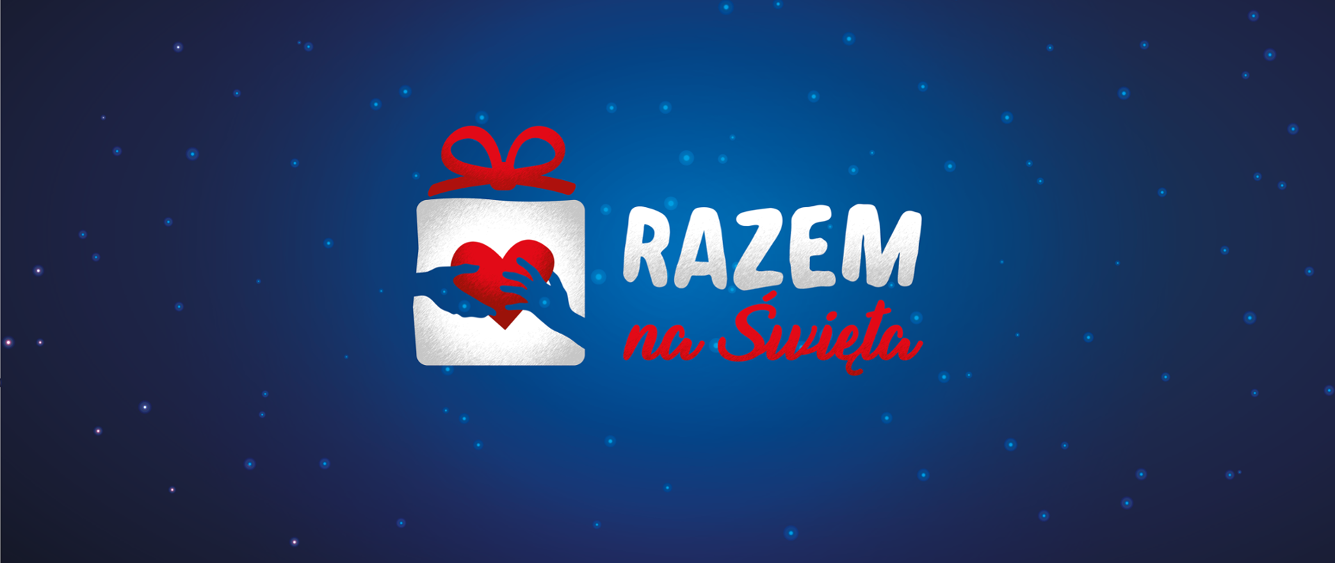 Obrazek maczki z prezentem z sercem trzymanym przez dwie dłonie. Razem na Święta