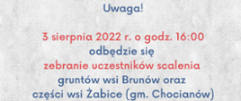 Komunikat dotyczący zebrania uczestników scalenia gruntów