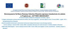 Stowarzyszenie Na Rzecz Rozwoju Sołectwa Olszanka zaprasza mieszkańców do udziału w Projekcie pn. AKTYWNI MIESZKAŃCY