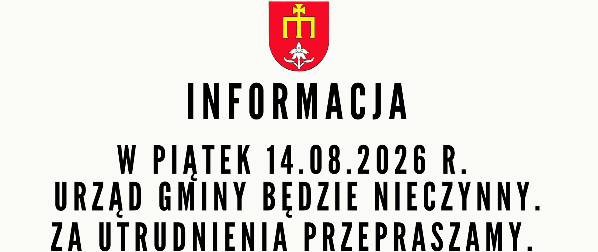 informacja w piątek 14.08.2026 r.