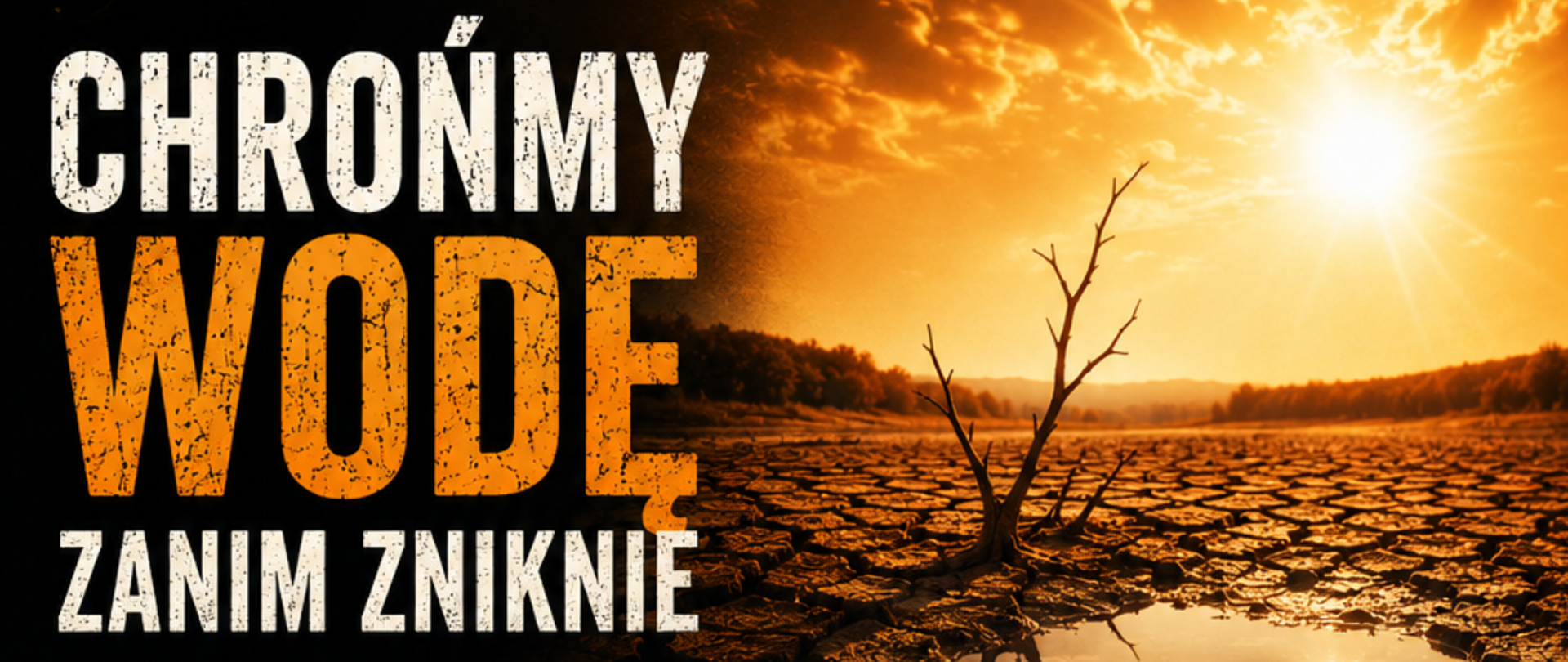 Plakat informujący o akcji "Chrońmy wodę zanim zniknie"