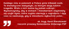 grafika dot. ogólnopolskiej akcji informacyjnej Państwowej Straży Pożarnej promującej bezpieczeństwo pożarowe w budynkach mieszkalnych
