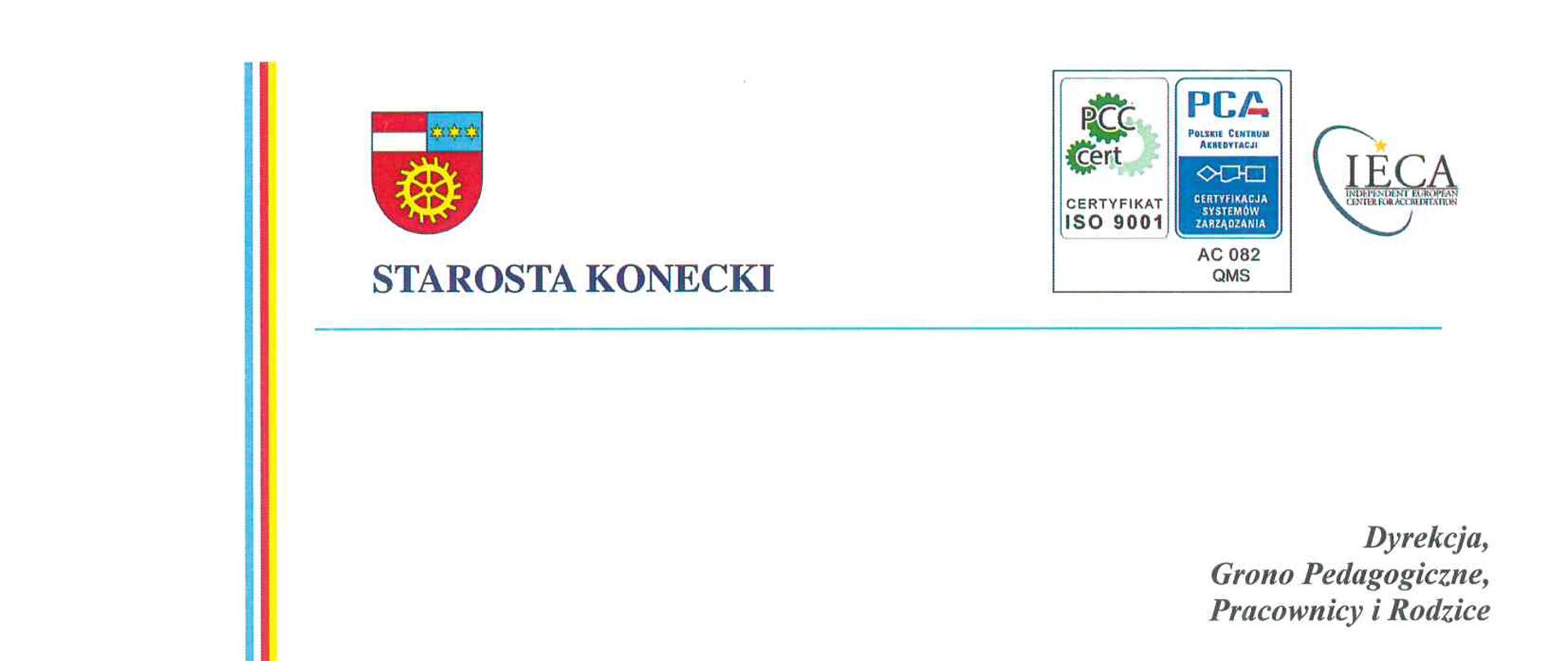 Życzenia Starosty Koneckiego na nowy rok szkolny