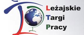 jasne tło z lewej strony globus z prawej strony napis leżajskie targi pracy 