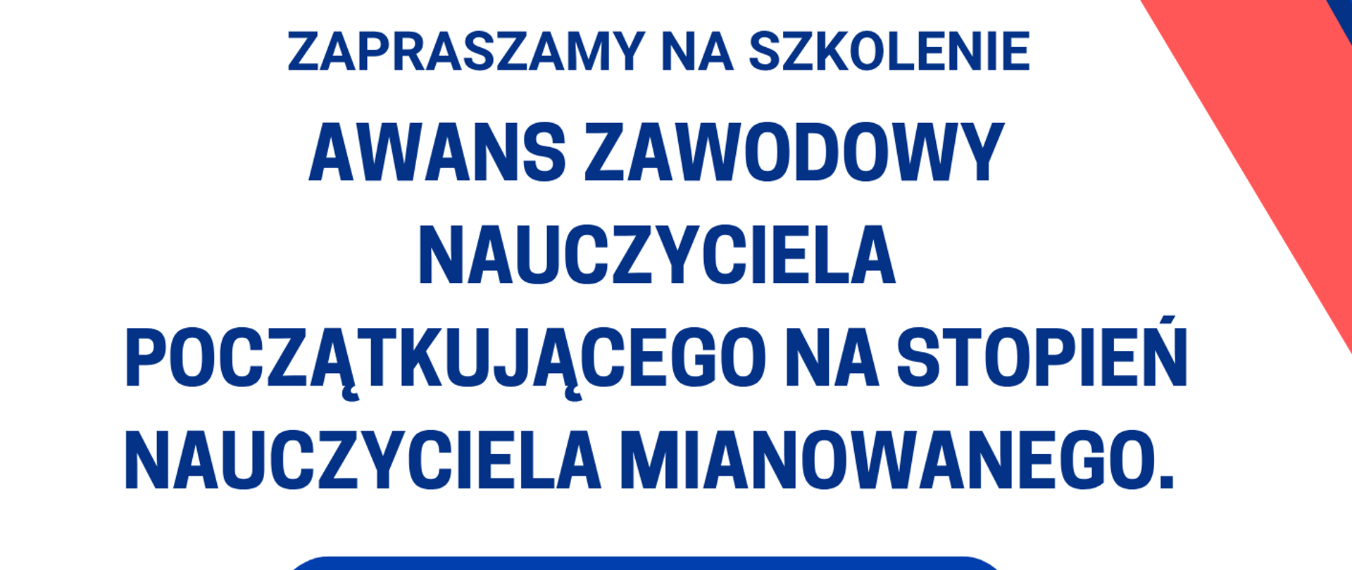 Plakat promujący szkolenie