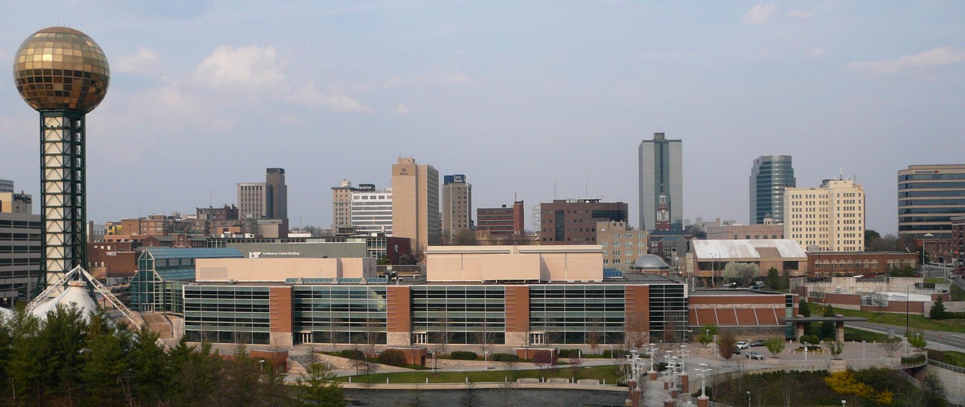 Eastward view of the skyline of downtown Knoxville, Tennessee