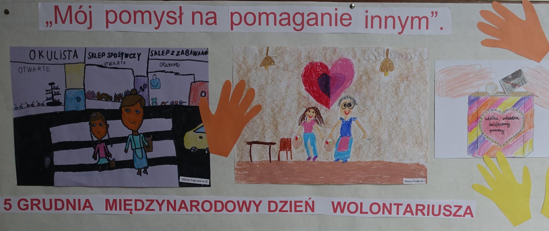Prace plastyczne w konkursie "Mój pomysł an pomaganie innym"