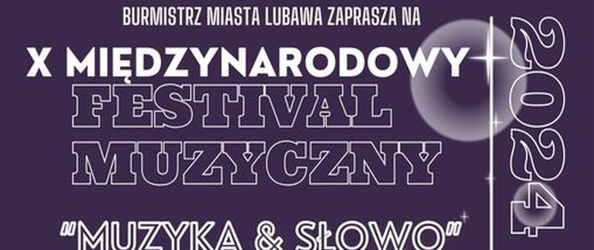 Plakat zapraszający na X Międzynarodowy Festiwal Muzyczny