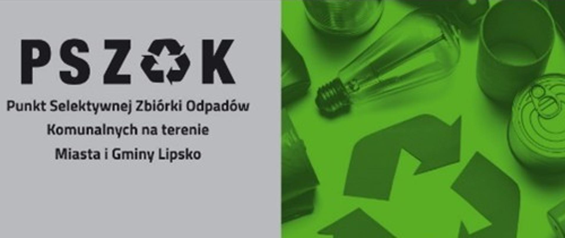 Grafika przedstawia wzór karty PSZOK, szaro zielona grafika.