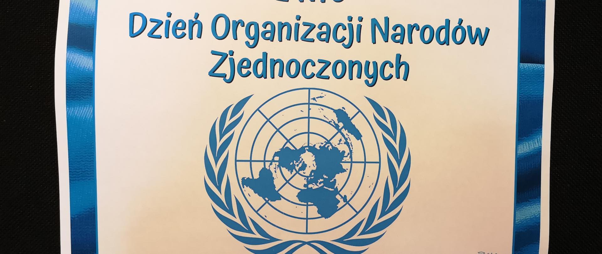 plakat z logo ONZ