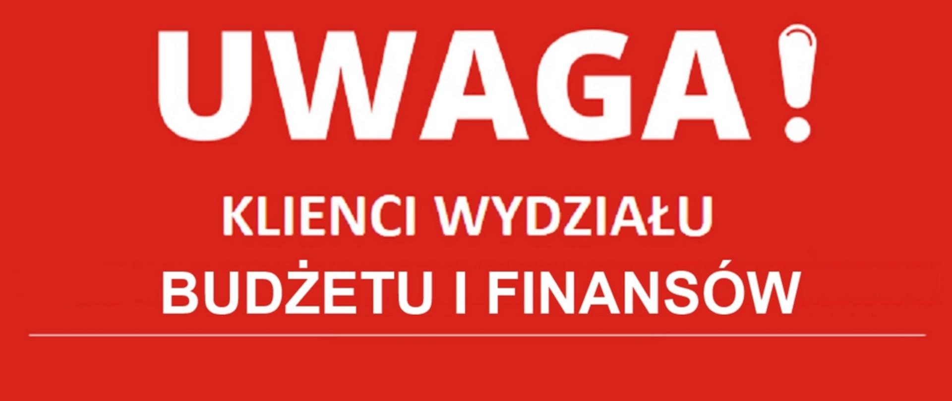 Ogłoszenie Wydziału Budżetu i Finansów