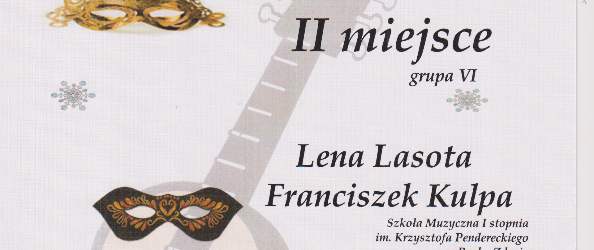 Sukces uczniów klasy gitary - Leny Lasoty i Franciszka Kulpy