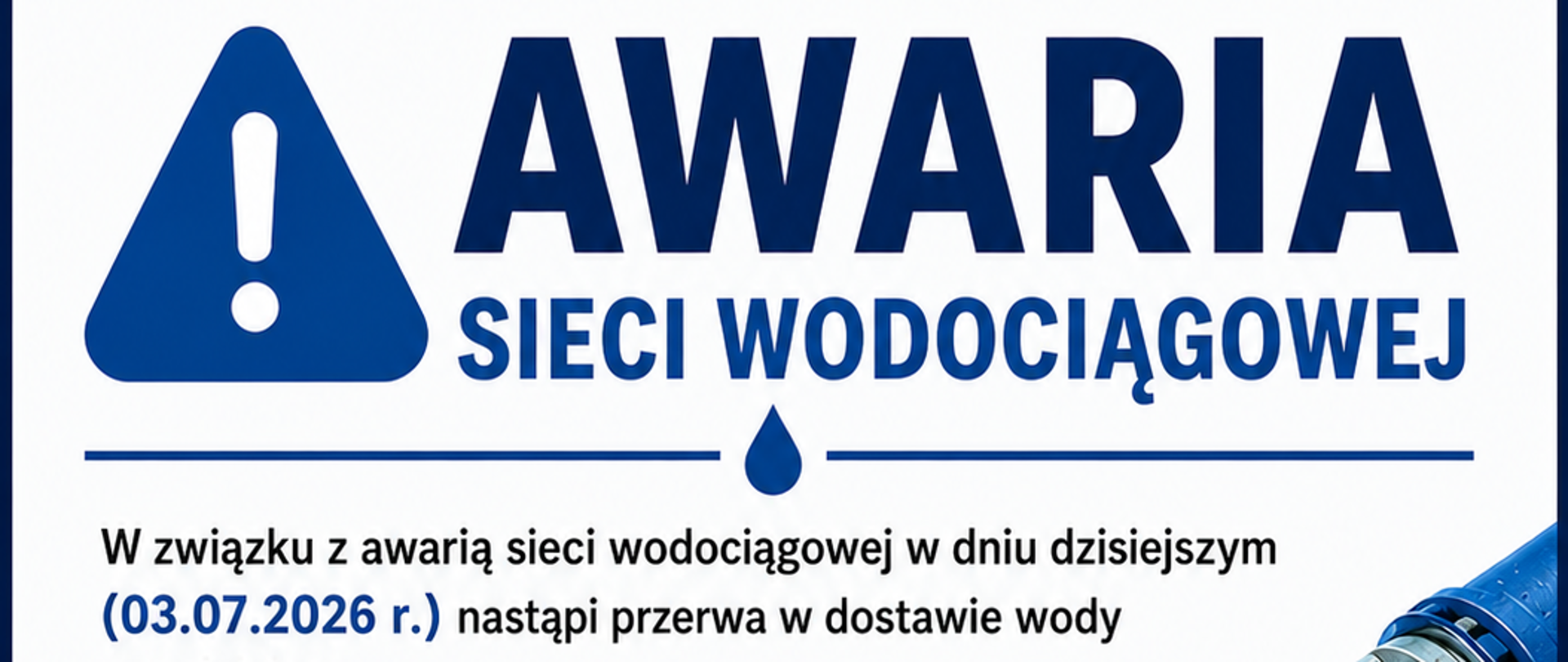 Awaria sieci wodociągowej
